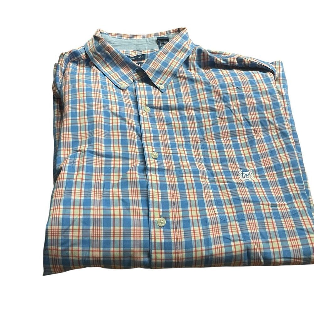 Chaps Ralph Lauren Men's Blue Plaid Shirt 4XB